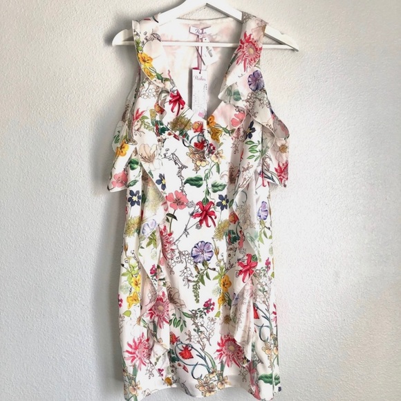 Parker V-neck Floral Mini Dress, NWT - Picture 4 of 7